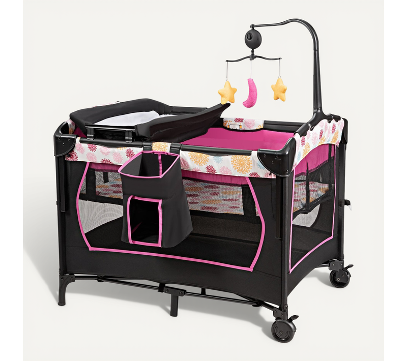 3 En 1 Lit Parapluie Pour Bébé Avec Table à Langer Pour Bébé 0-36 Mois Hauteur Réglable 20_0000054