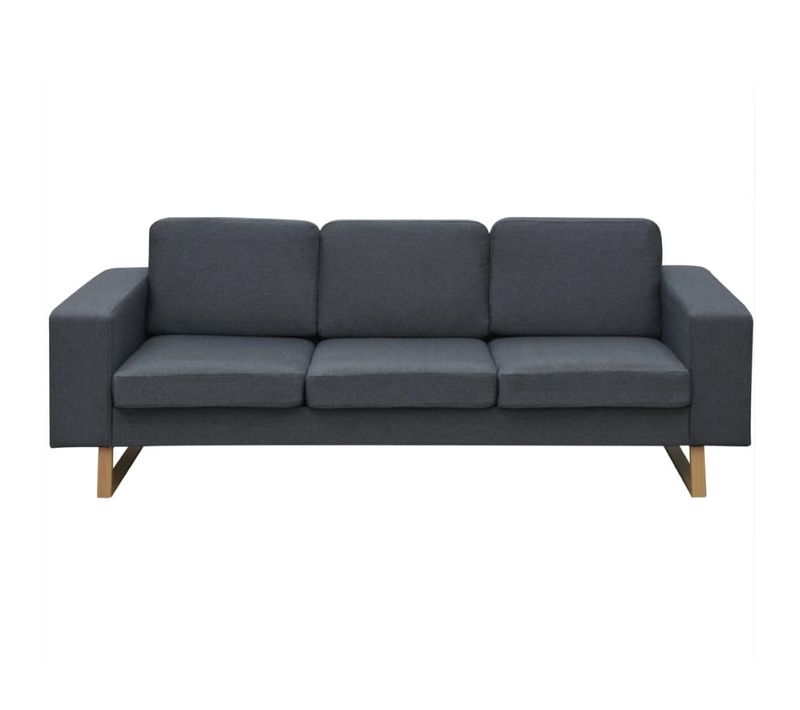 Canapé Avec 3 Places 200 X 82 X 76 Cm Tissu Gris Foncé 02_0020661