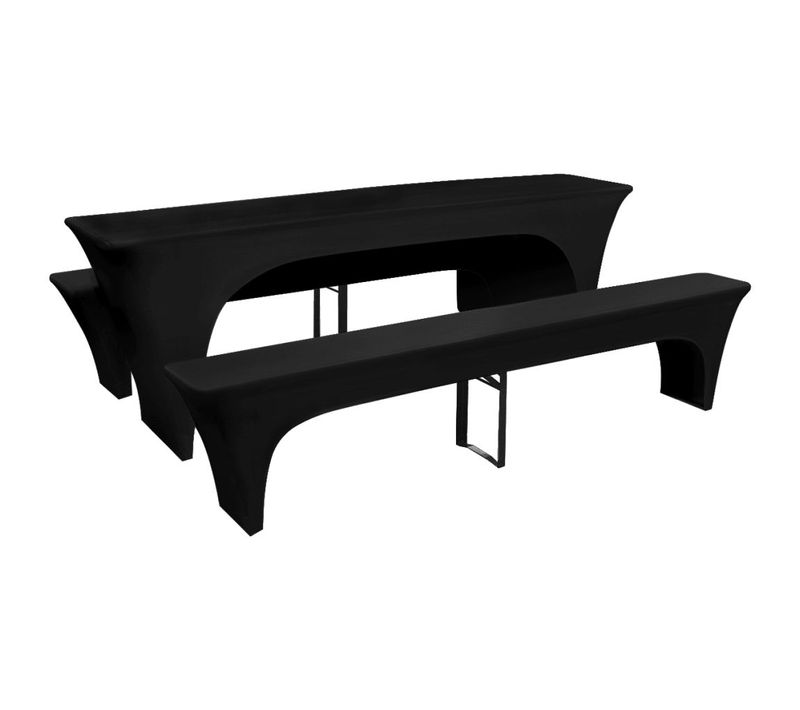 3 Nappe Pour Table De Brasserie Et Bancs Extensible Noir 50 Cm Dec022297