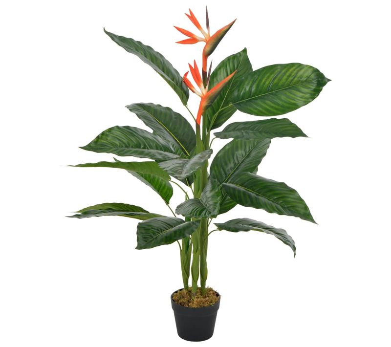 Plante Fleur Artificielle Strelitzia Avec Pot Rouge 100 Cm Décoration Intérieur Dec022042