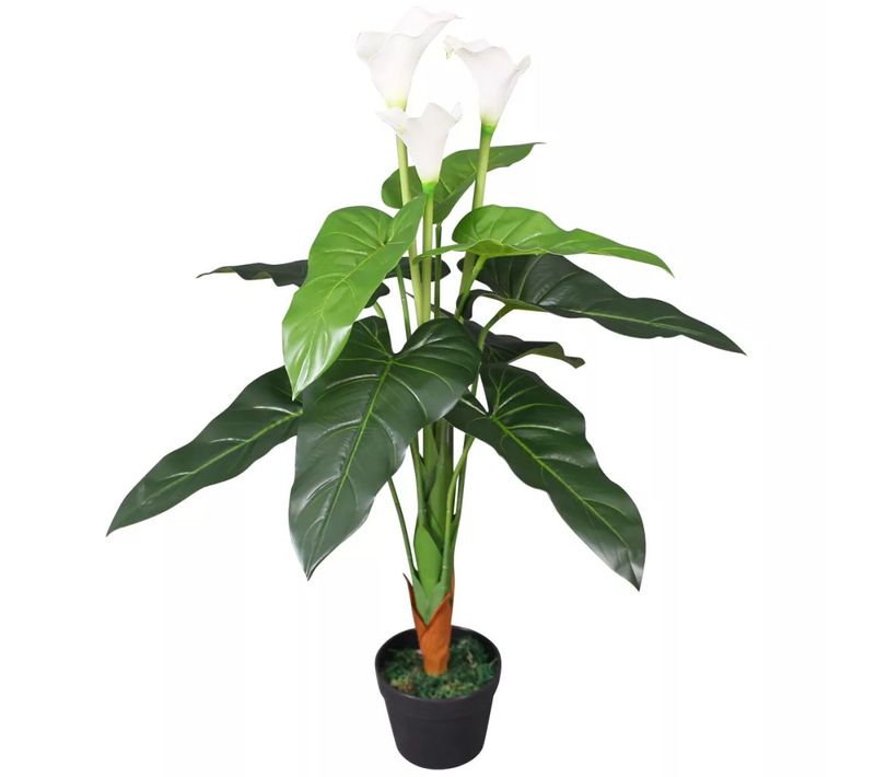 Plante Artificielle Avec Pot Lis Calla 85 Cm Blanc Dec021926