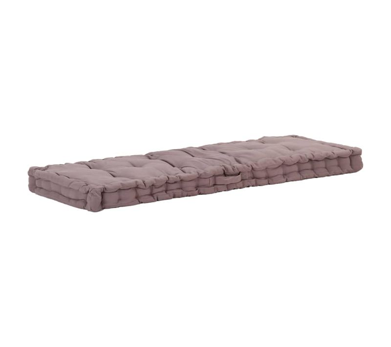 Coussin De Plancher De Palette Coton Matelas De Sol 120x40x7 Cm Taupe Dec021815