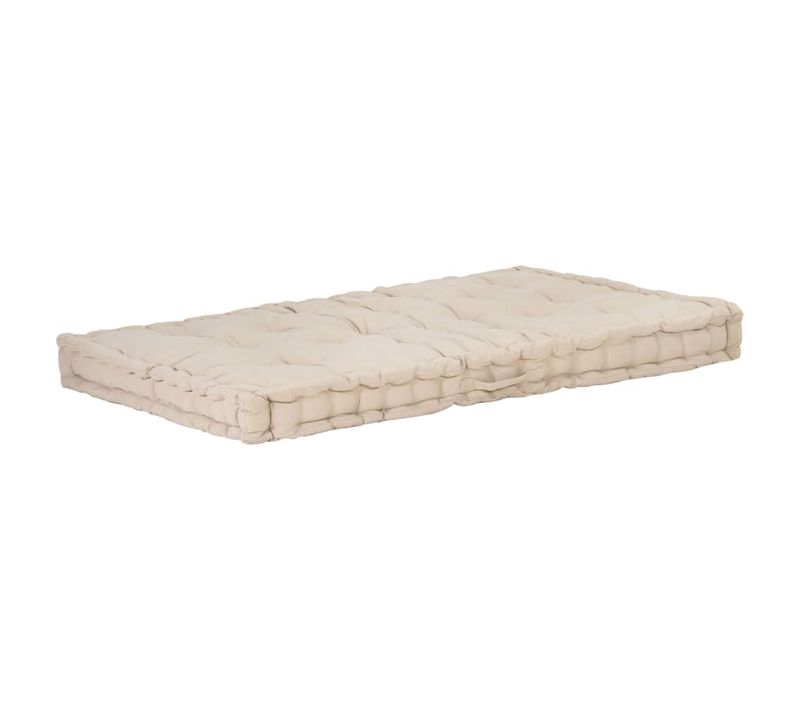 Coussin De Canapé Palette 100 % Coton 120x80x10 Cm Beige Dec021814
