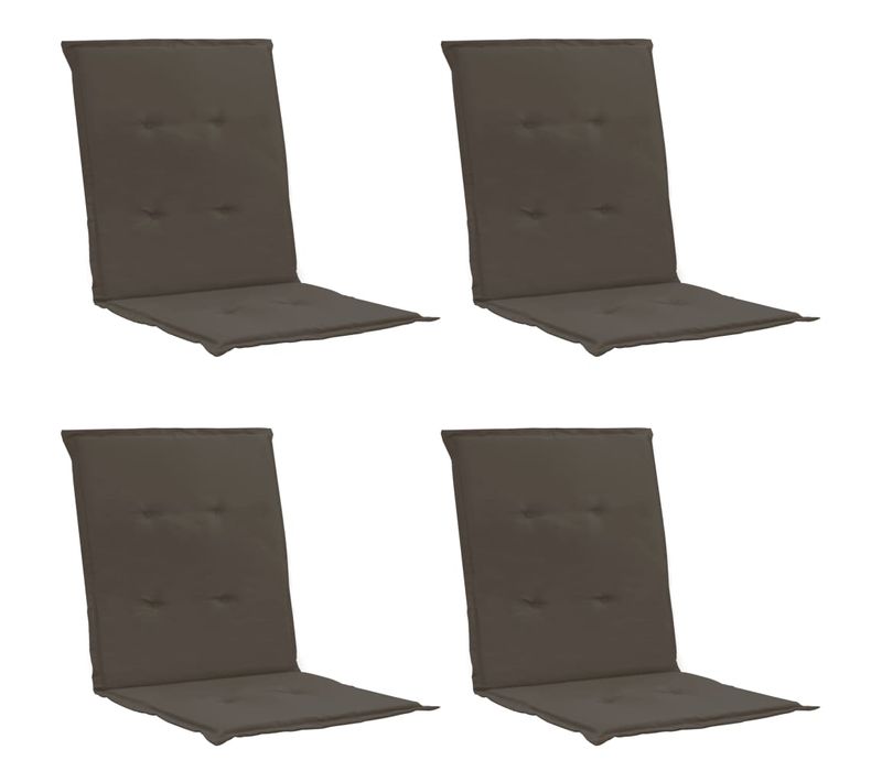 Lot De 4 Coussins De Chaise De Jardin 100% Polyester Imperméable Anthracite 100x50x3 Cm Dec021677