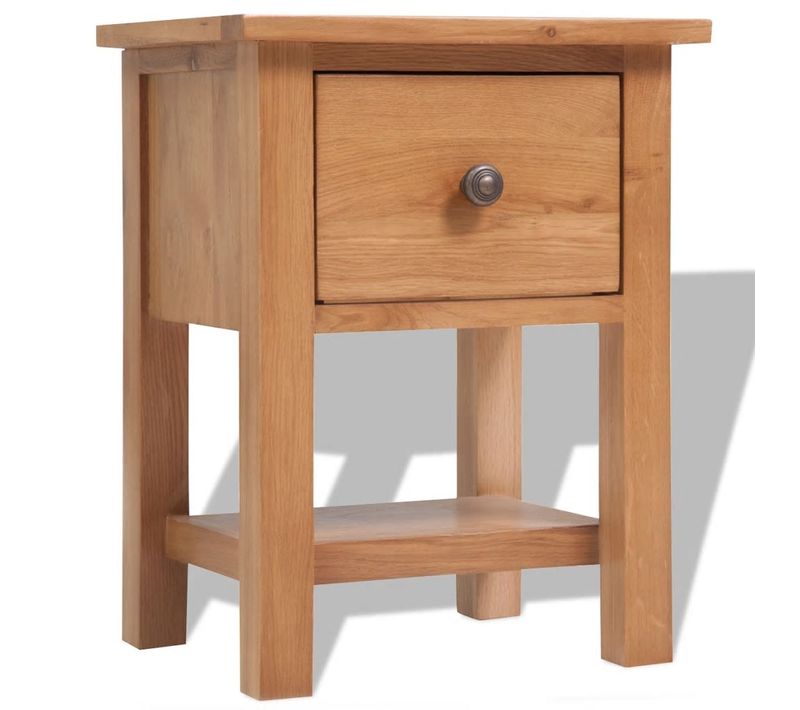 Table De Nuit Chevet Commode Armoire Meuble Chambre 36 X 30 X 47 Cm Bois De Chêne Mas