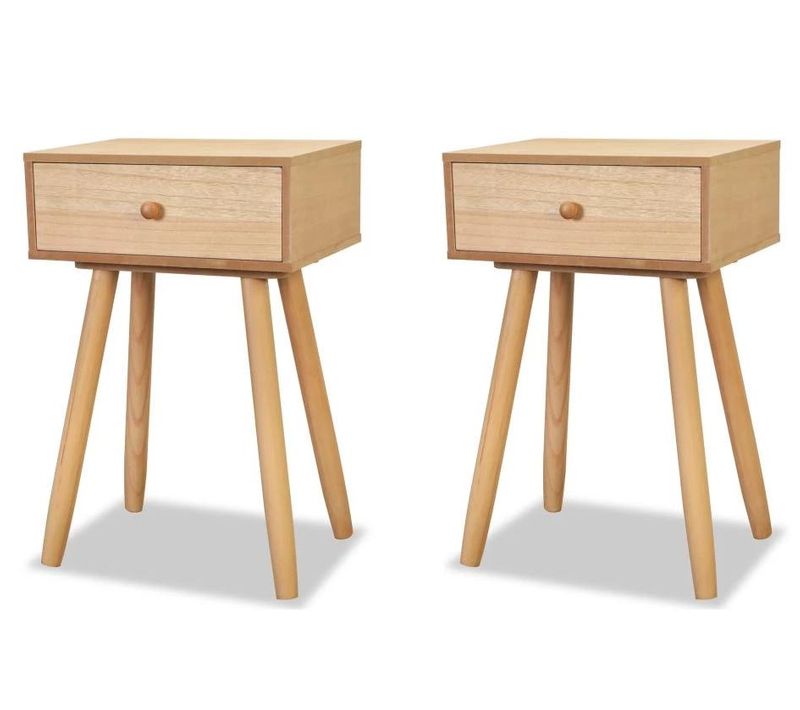 Lot De 2 Tables De Nuit Chevet Commode Armoire Meuble Chambre Bois De Pin Massif 40 X