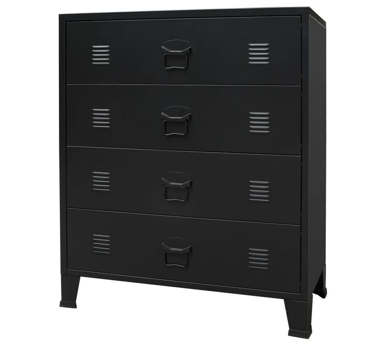 Buffet Bahut Armoire Console Meuble De Rangement à Tiroirs Métal Style Industriel 93