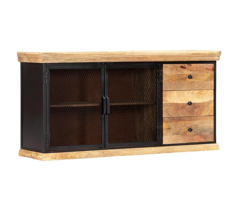 Buffet Bahut Armoire Console Meuble De Rangement 150 Cm Bois De Manguier Solide 44021