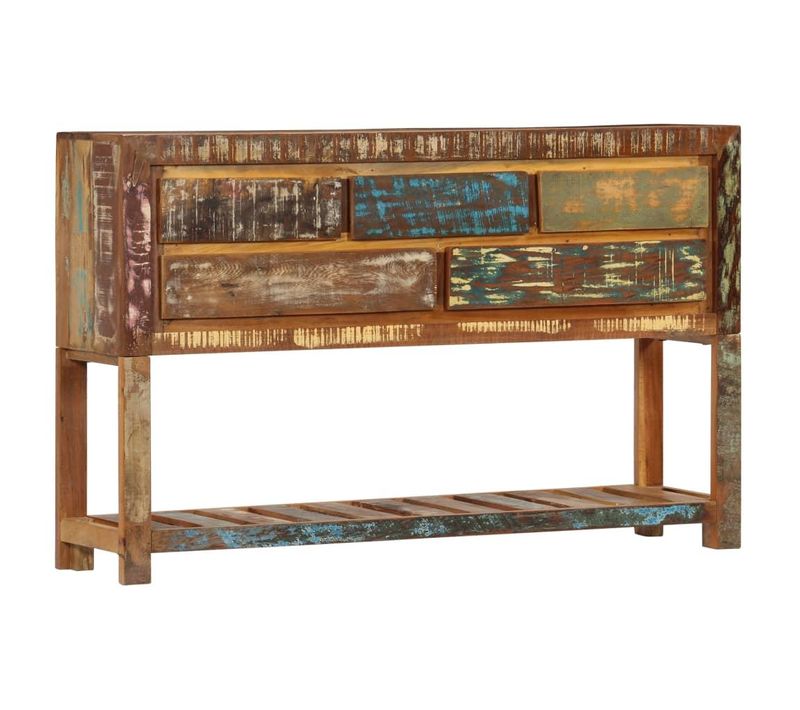 Buffet Bahut Armoire Console Meuble De Rangement 120 Cm Bois De Récupération Solide 4