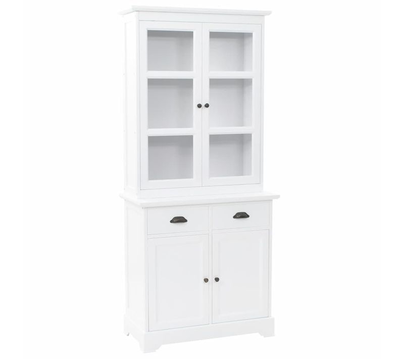 Buffet Bahut Armoire Console Meuble De Rangement Vaisselier Avec 4 Portes Mdf Et Bois