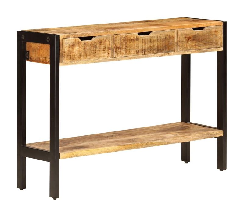 Console Meuble De Rangement Avec 3 Tiroirs 110 Cm Bois Massif De Sesham 440210