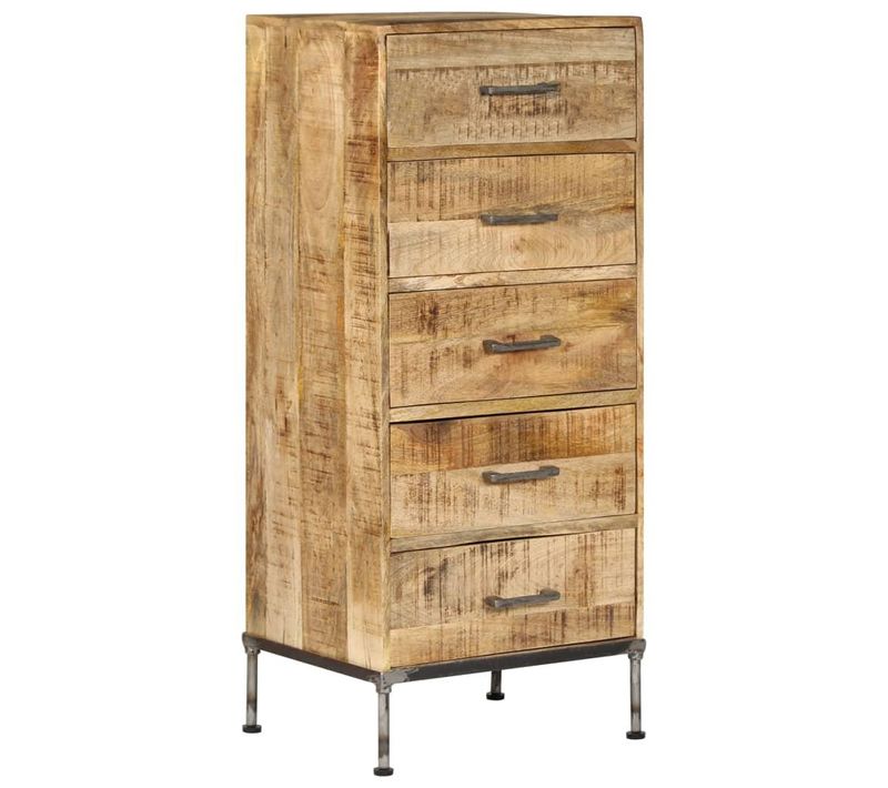 Buffet Bahut Armoire Console Meuble De Rangement Coffre à Tiroirs 106 Cm Bois De Mang