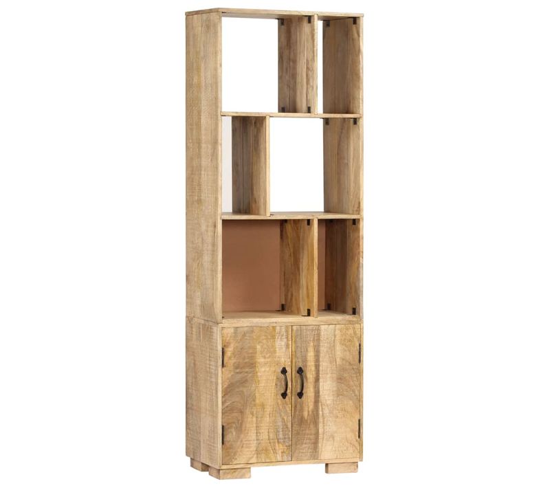 Étagère Armoire Meuble Design Bibliothèque 180 Cm Bois De Manguier Solide 2702067/2