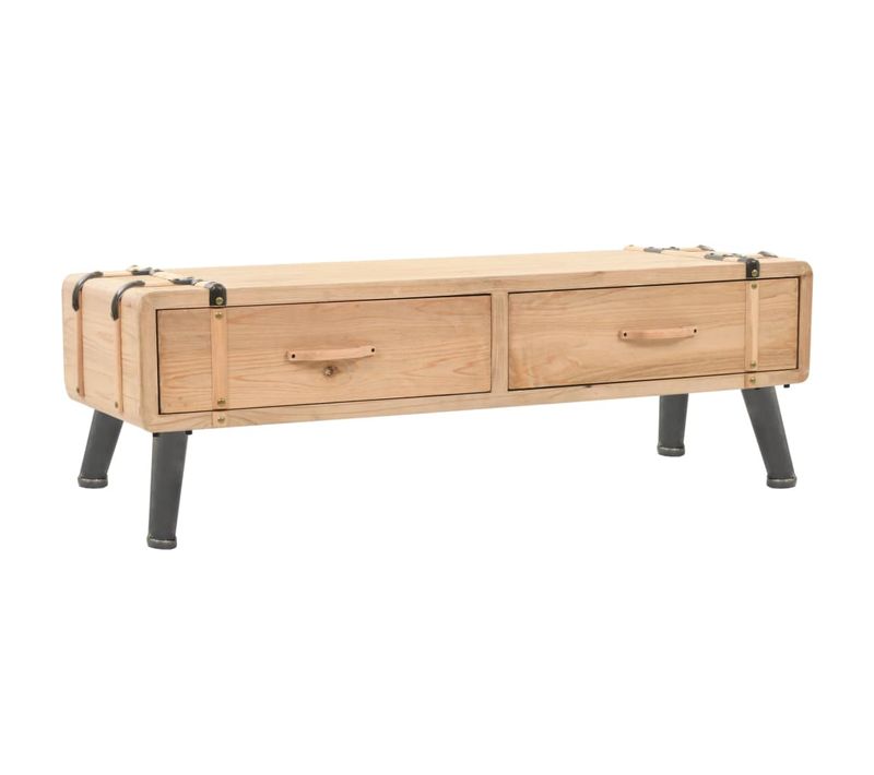 Meuble Télé Buffet TV Télévision Design Pratique Bois De Sapin Massif 120 Cm 2502048