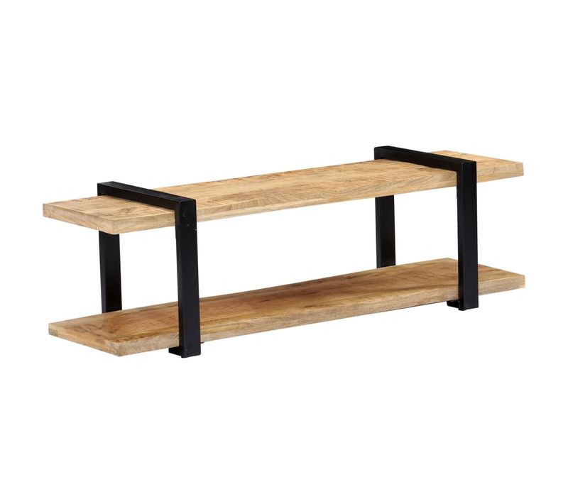 Meuble Télé Buffet TV Télévision Design Pratique 130 Cm Bois De Manguier Massif 25020