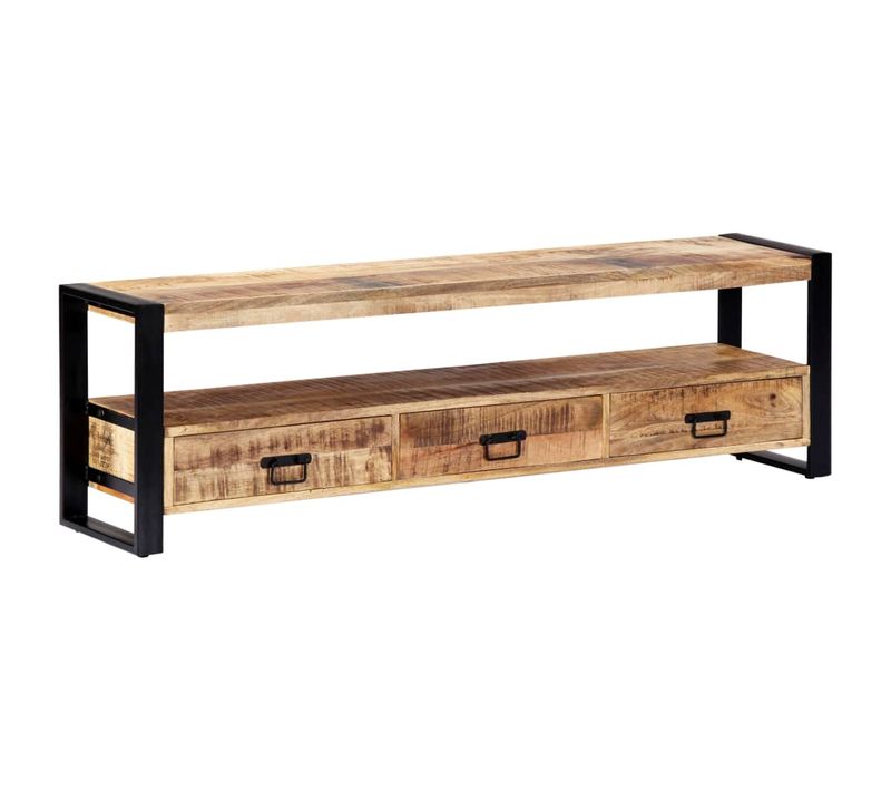 Meuble Buffet TV Design Pratique 150 Cm Bois Solide De Manguier 2502013