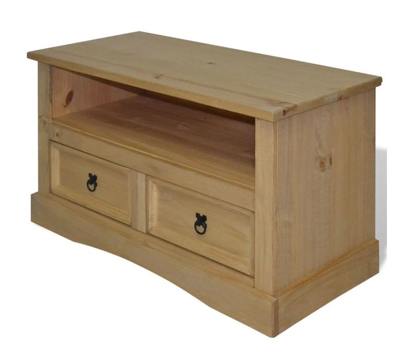 Meuble Télé Buffet TV Télévision Design Pratique Pin Mexicain Gamme Corona 91 Cm 2502
