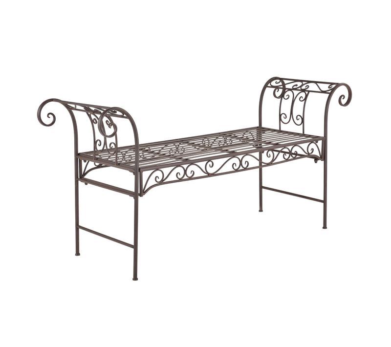 Banc De Jardin Vintage Extérieur Métal 70 X 147 X 46 Cm Bronze 03_0006444