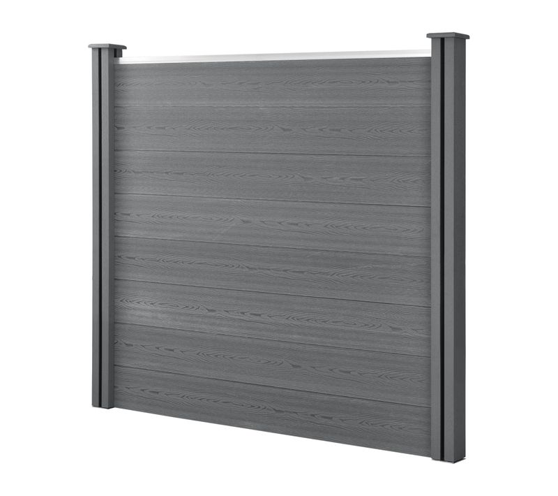 Clôture De Jardin Brise-vue Avec 2 Poteaux Planches Bois Composite Wpc 165 X 162 Cm G