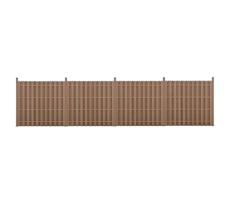 Kit De 4 Clôtures Barrière Brise Vue Brise Vent Bois Composite (wpc) Brun 185 X 747