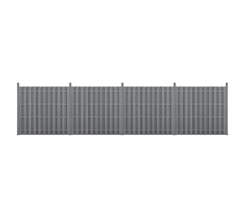 Kit De 4 Clôtures Barrière Brise Vue Brise Vent Bois Composite (wpc) Gris 185 X 747