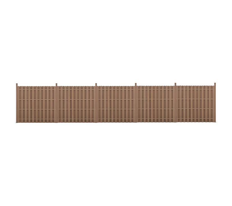 Kit De 5 Clôtures Barrière Brise Vue Brise Vent Bois Composite (wpc) Brun 185 X 932