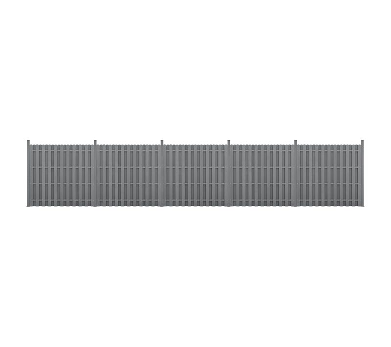Kit De 5 Clôtures Barrière Brise Vue Brise Vent Bois Composite (wpc) Gris 185 X 932