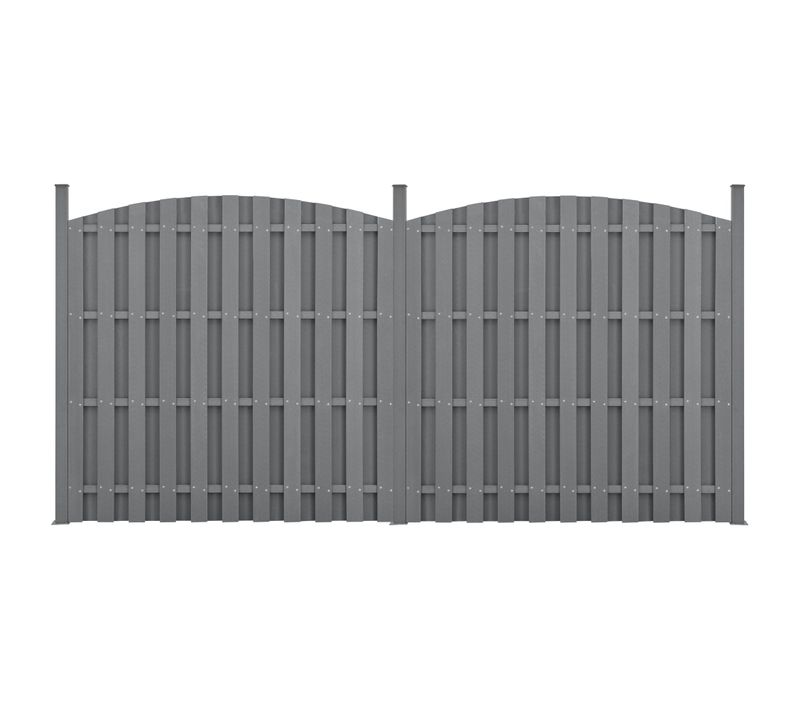 2 Pièces De Clôture Barrière Brise Vue Brise Vent Bois Composite Wpc Demi-cercle
