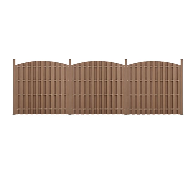 Lot De 3 Pièces De Clôture Barrière Brise Vue Brise Vent Bois Composite Wpc Demi-cercle