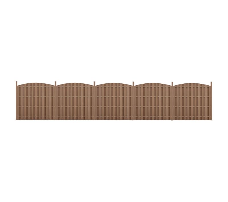 5 Pièces De Clôture Barrière Brise Vue Brise Vent Bois Composite Wpc Demi-cercle