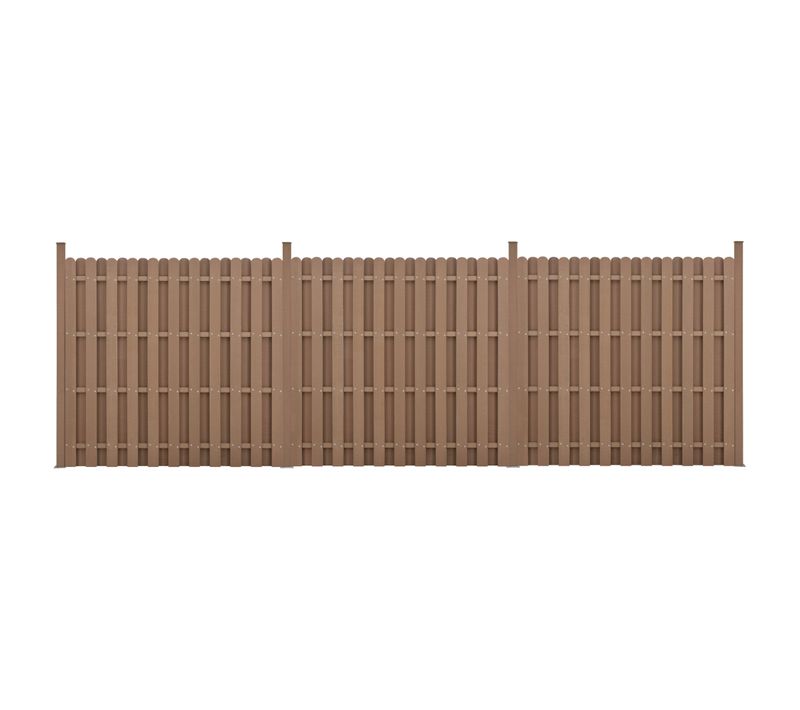 Kit De 3 Clôtures Barrière Brise Vue Brise Vent Bois Composite (wpc) Brun 185 X 562