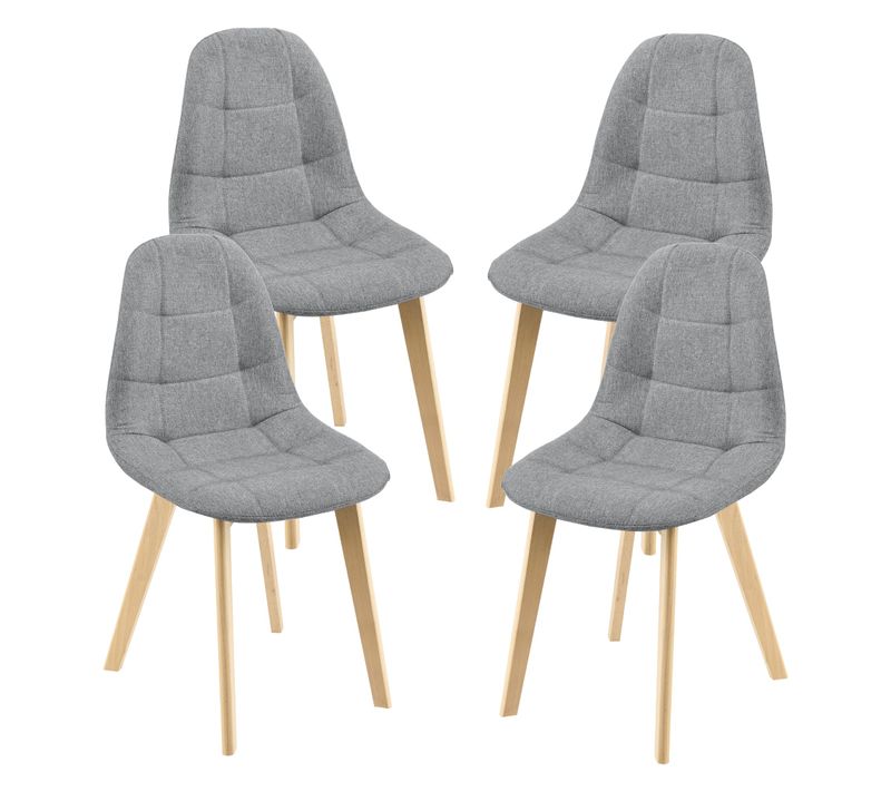 Lot De 4 Chaises De Salle à Manger 86 X 53 X 47 Cm Gris Clair 03_0006770