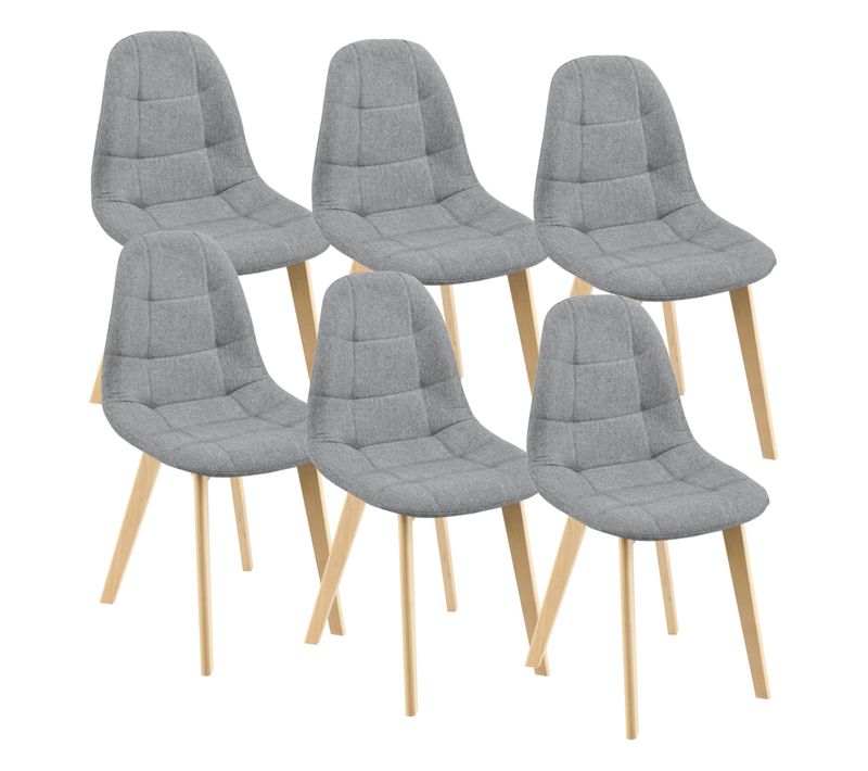 Lot De 6 Chaises De Salle à Manger 86 X 53 X 47 Cm Gris Clair 03_0006787