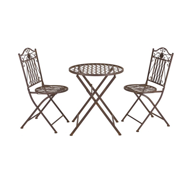 Set De Bistrot Pour Jardin Métal Bronze 03_0006935