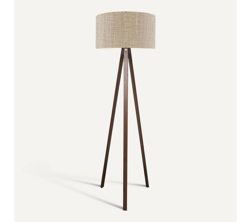 Lampadaire Lampe Lumière Luminaire Hauteur 140 Cm E27 Effet Bois, Marron Clair 03_00