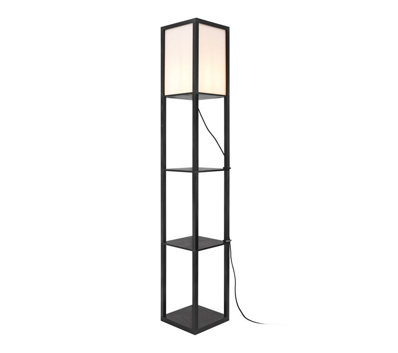 Lampadaire Lampe Lumière Luminaire Stapleford Avec étagère E27 Hauteur 160 Cm Noir Bl
