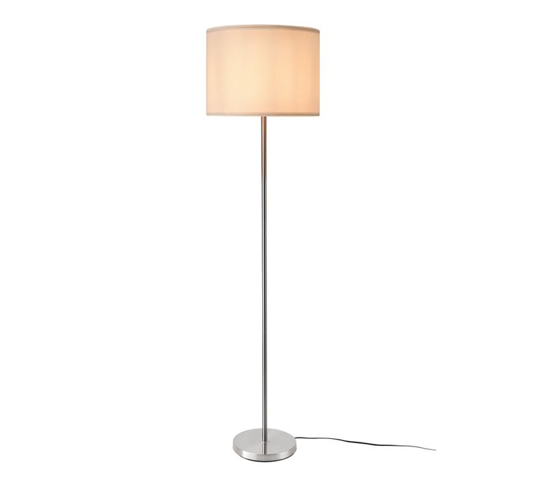 Lampadaire Lampe Lumière Luminaire Tamworth E27 Hauteur 161 Cm Argent Blanc 03_00073