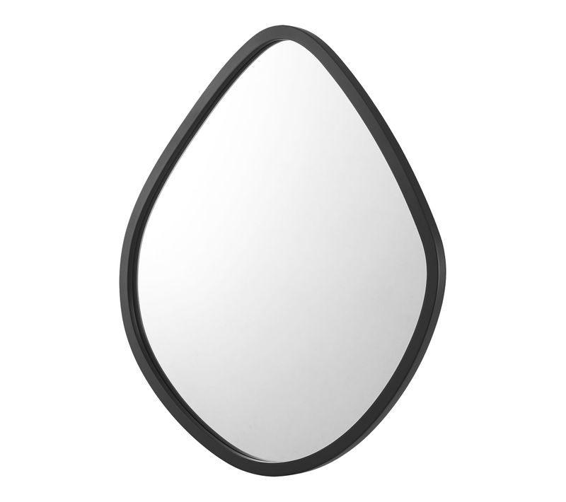 Miroir Mural Forme Arrondie 64 X 60 Cm Noir Mat 03_0007904