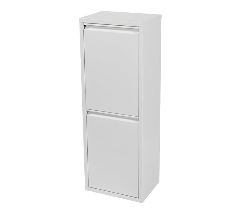 Poubelle De Recyclage Murale à 2 Bacs Amovibles 93 X 33 X 25 Cm Blanc 03_0008198