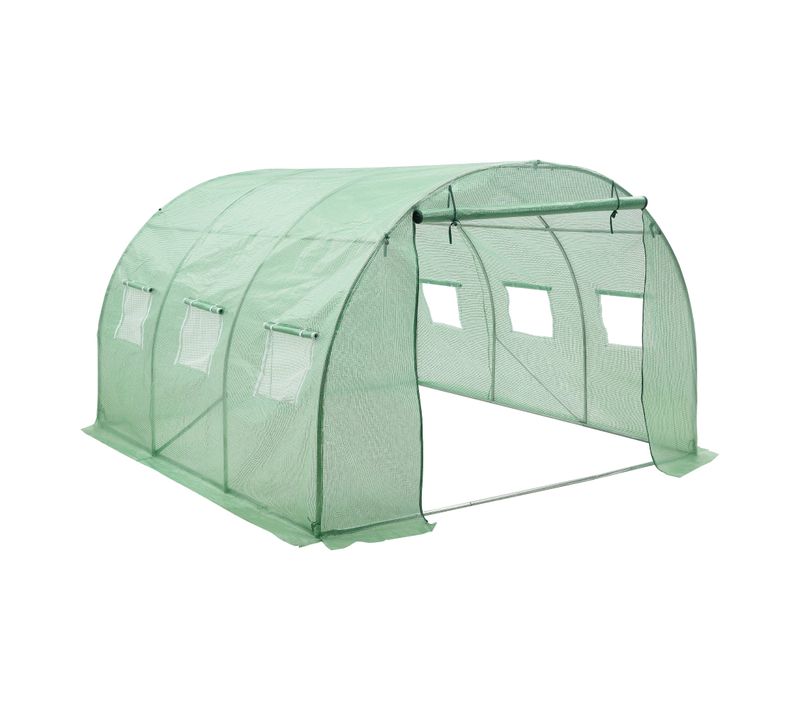 Serre De Jardin Tunnel En Acier Et Polyéthylène 300 X 300 X 200 Cm Vert 03_0008256