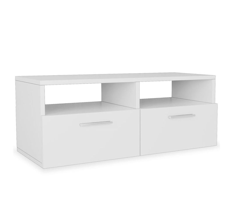 Meuble Télé Buffet TV Télévision Design Pratique Aggloméré 95 Cm Blanc 2502091