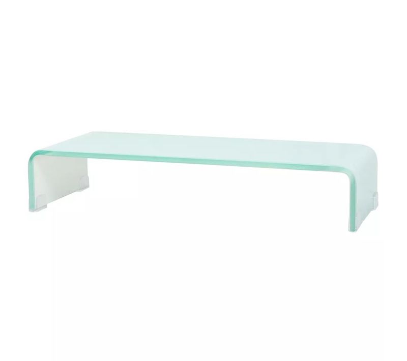 Meuble Télé Buffet TV Télévision Design Pratique Pour Moniteur 60 Cm Verre Blanc 250