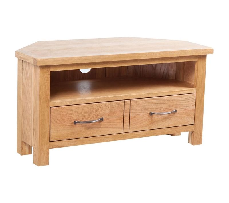 Meuble Télé Buffet TV Télévision Design Pratique Avec Tiroir 88 Cm Bois De Chêne Soli
