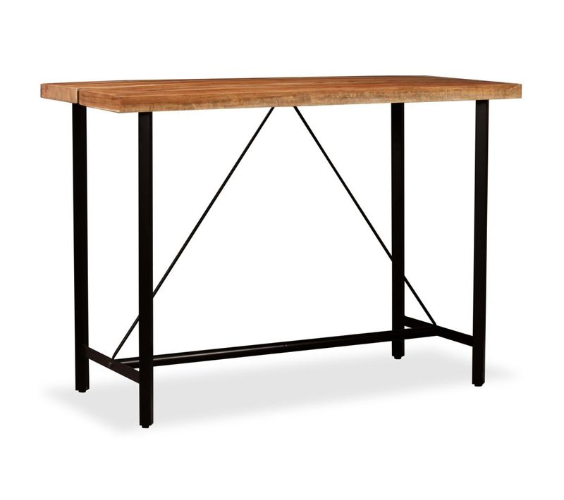 Table Haute Mange Debout Bar Bistrot Bois Massif De Sesham 150 Cm 0902090