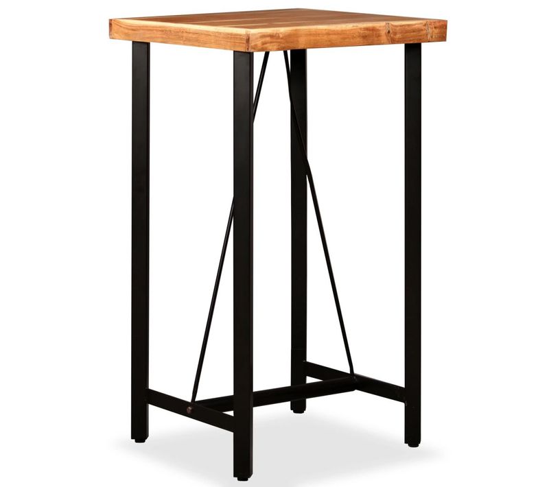 Table Haute Mange Debout Bar Bistrot Bois Massif De Sesham 107 Cm 0902092