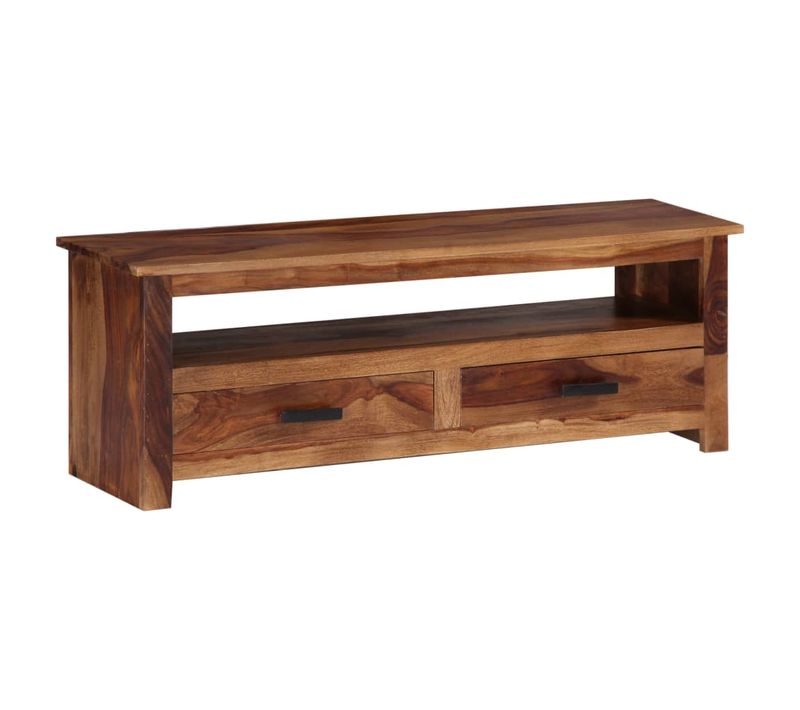 Meuble Télé Buffet TV Télévision Design Pratique 118 Cm Bois De Sesham Massif 2502277