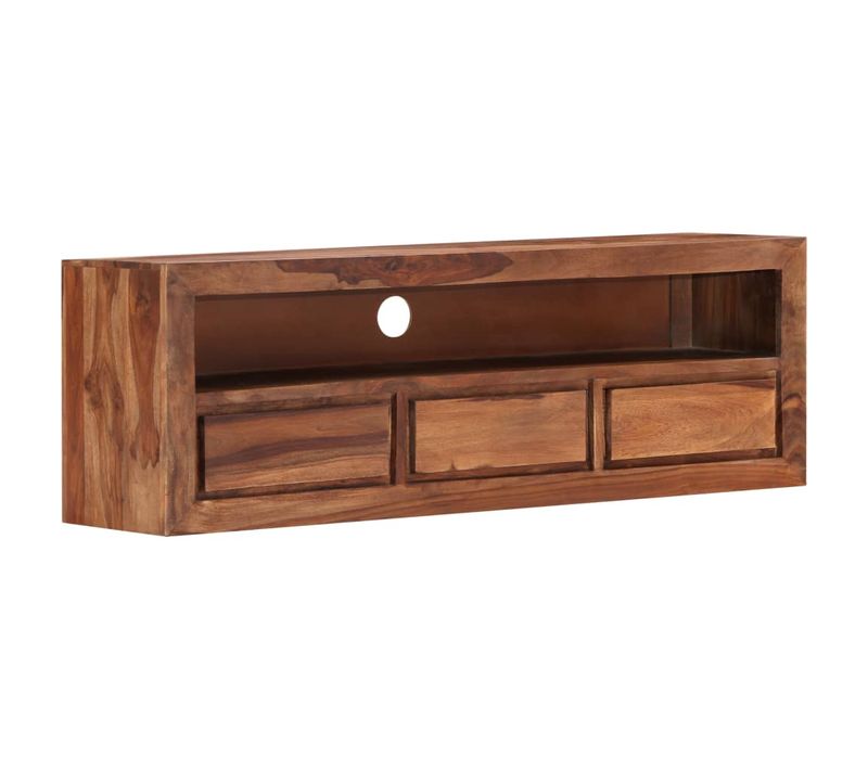 Meuble Télé Buffet TV Télévision Design Pratique 120 Cm Bois De Sesham Solide 2502062
