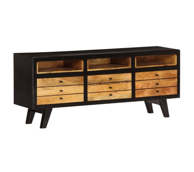Meuble Télé Buffet TV Télévision Design Pratique Bois De Manguier Massif 120 Cm 25021