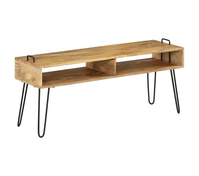 Meuble Télé Buffet TV Télévision Design Pratique Bois De Manguier Massif 110 Cm 25021