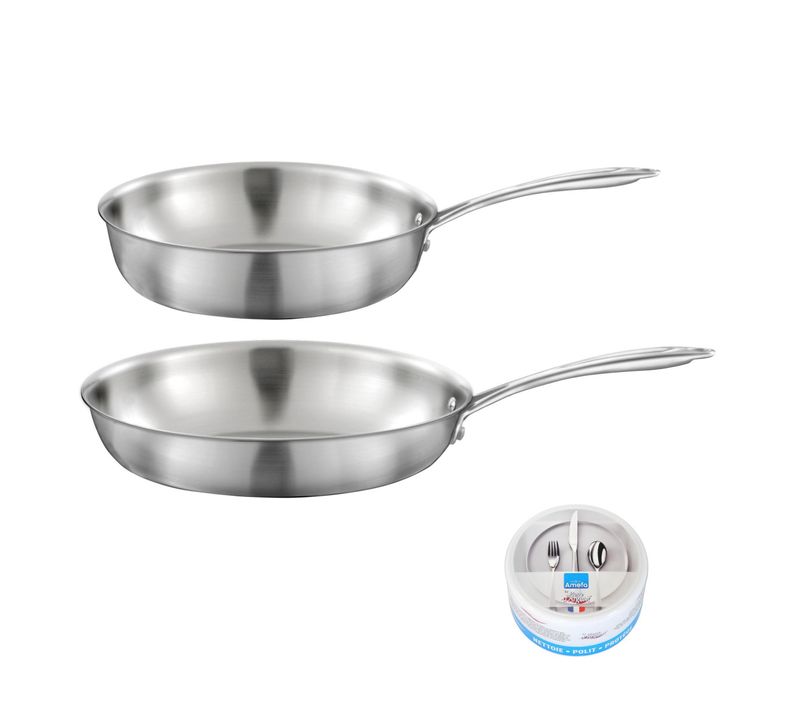 Gourmet - Batterie De Cuisine 1 Poêle, 1 Sauteuse Et Pierre D'argent®